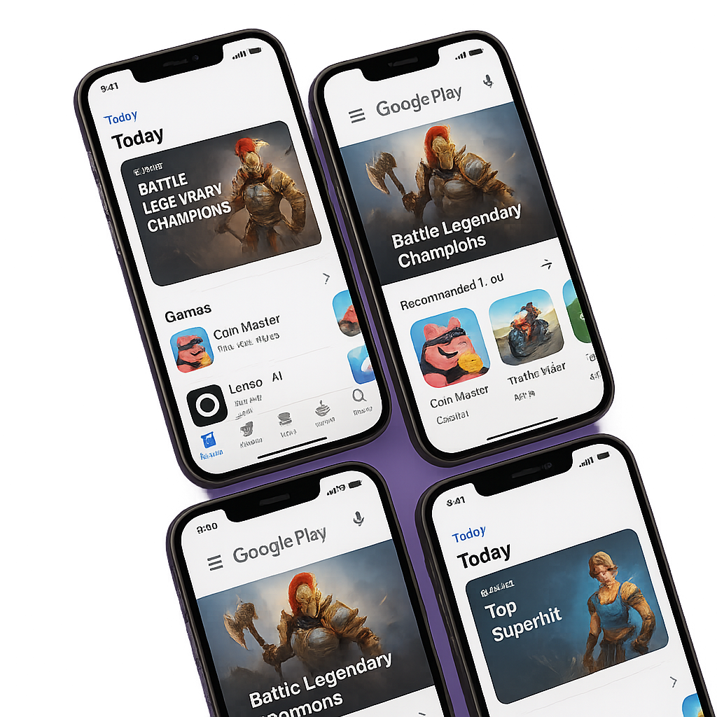 View of two website interfaces with modern and dark design. The first screen shows the title 'Behind the Code' with a rocket and dark background, explaining the origin of a community software project. The second screen presents a platform for finding speakers, with an attractive design, expert photos, and a prominent search button.